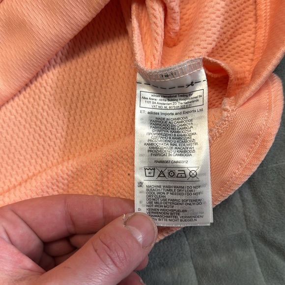 Adidas Hooded Sweatshirt, Hoodie, Pink, Blue, Pullover, Logo, Size L - Picture 8 of 10